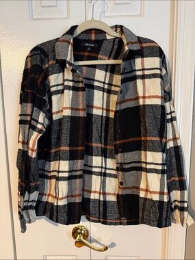 Madewell Black and Brown Plaid Shirt